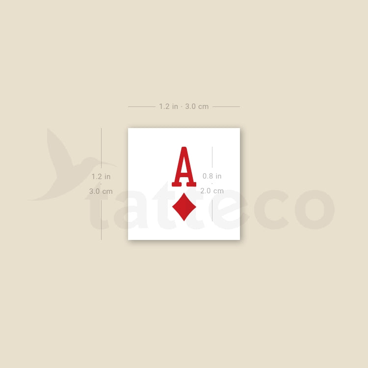 Ace Of Diamonds Temporary Tattoo - Set of 3