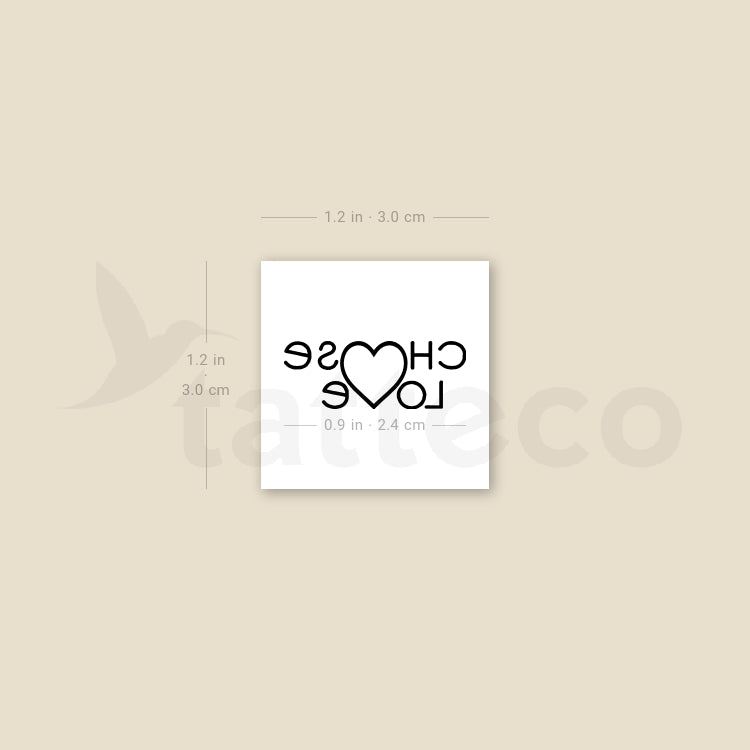 Little Choose Love Temporary Tattoo - Set of 3