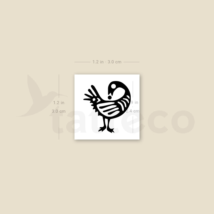 Sankofa Bird Temporary Tattoo - Set of 3