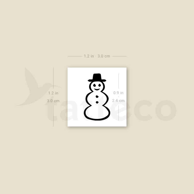 Small Snowman Temporary Tattoo - Set of 3
