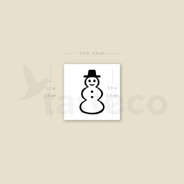 Small Snowman Temporary Tattoo - Set of 3
