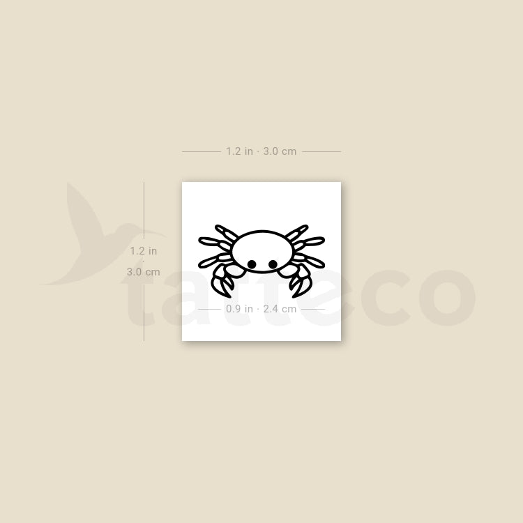 Tatuaje temporal de cangrejo pequeño - Juego de 3