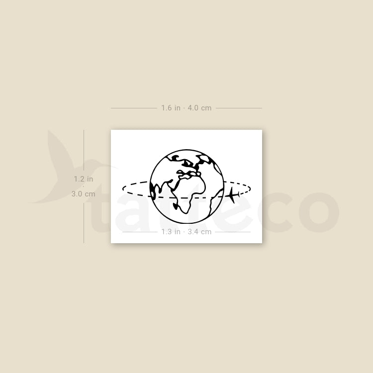 Tatuaje temporal "Viaje alrededor del mundo" - Juego de 3