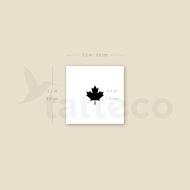 Tatuaje temporal de hoja de arce canadiense negra (juego de 3)
