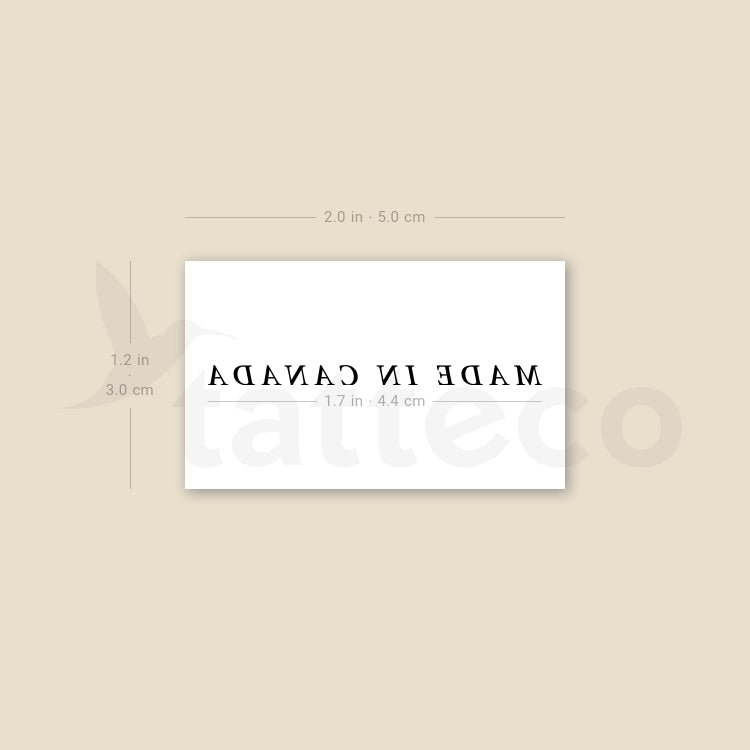 Made In Canada Temporary Tattoo - Set of 3