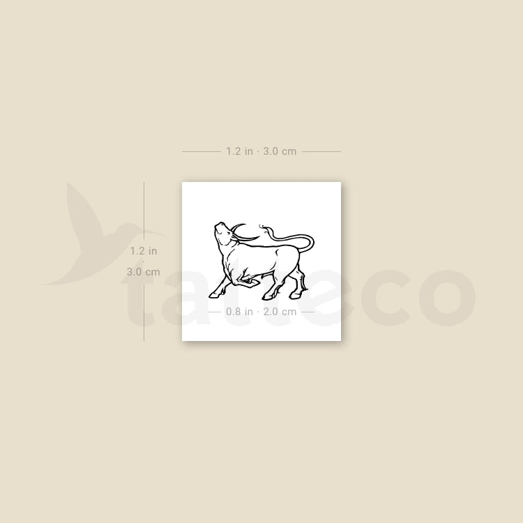 Bull Temporary Tattoo - Set of 3