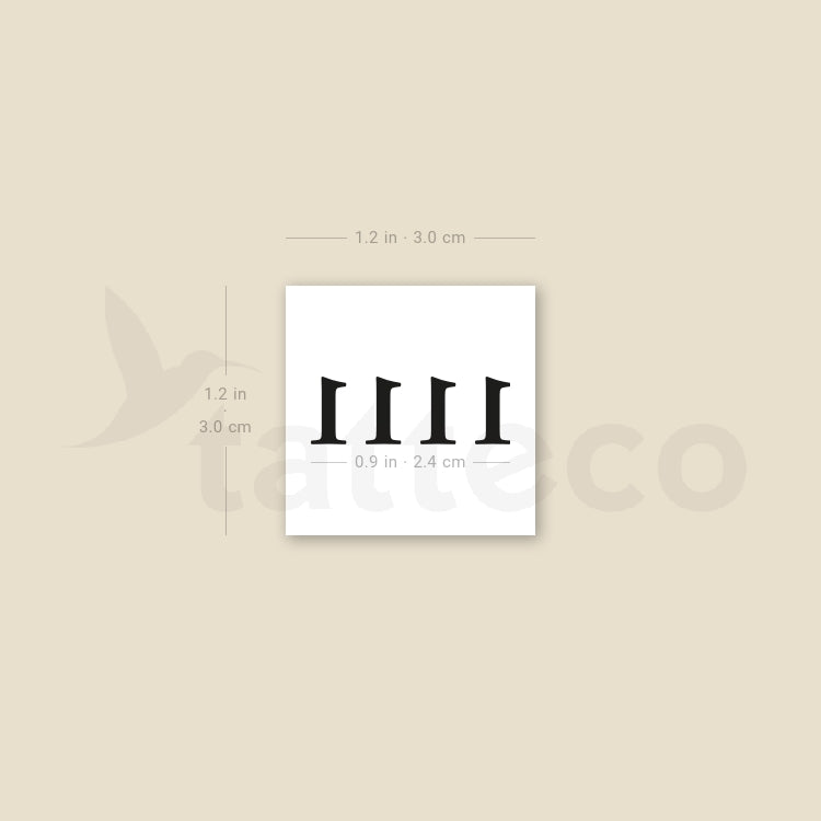 1111 Temporary Tattoo - Set of 3