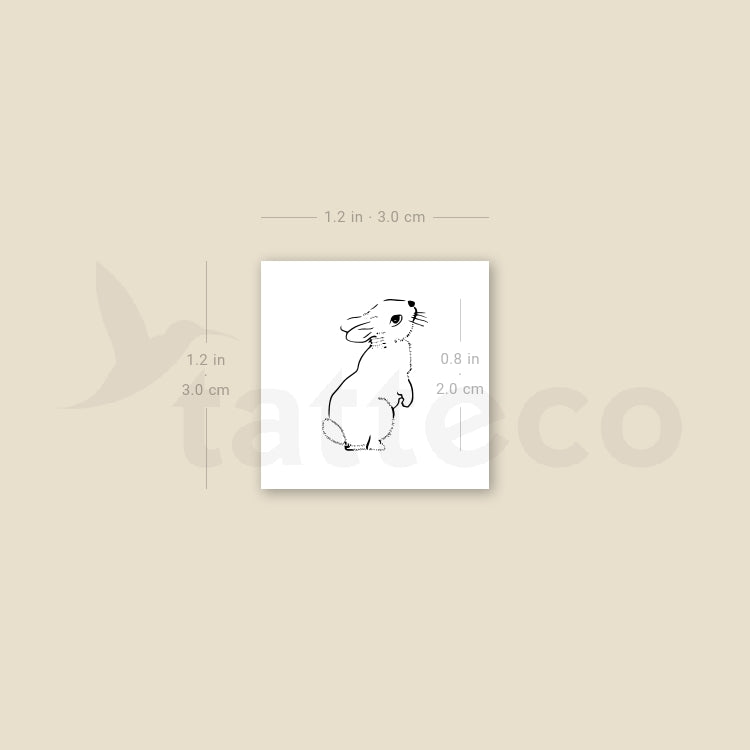 Standing Rabbit Temporary Tattoo - Set of 3