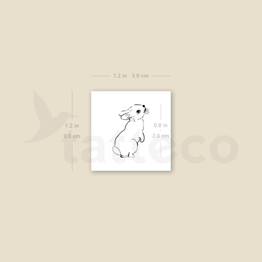 Standing Rabbit Temporary Tattoo - Set of 3