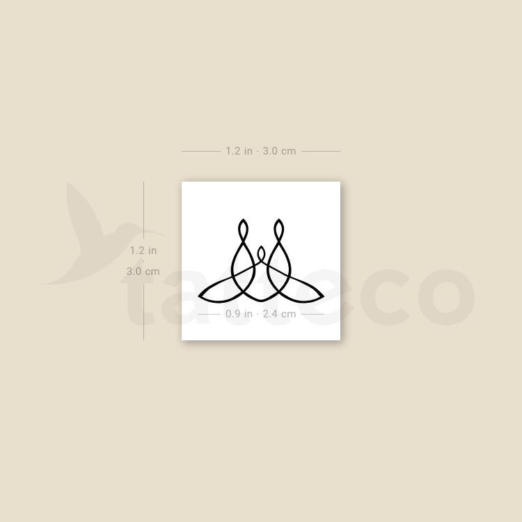 Small Family Of Three Unity Symbol Temporary Tattoo - Set of 3