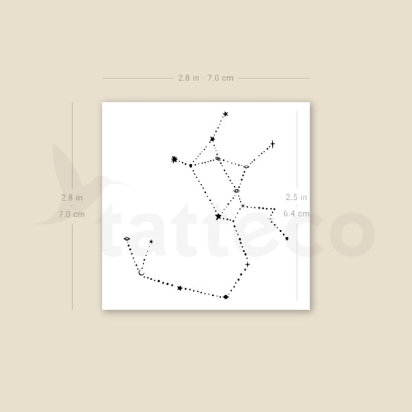 Dots Sagittarius Constellation Temporary Tattoo - Set of 3