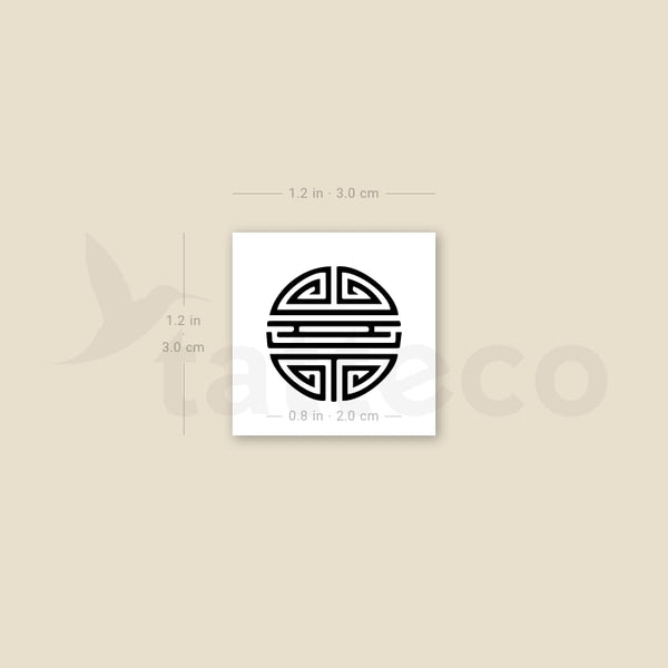 Shou Longevity Symbol Temporary Tattoo - Set of 3