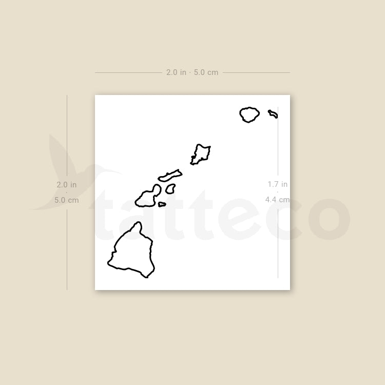 Tatuaje temporal de las islas hawaianas - Juego de 3