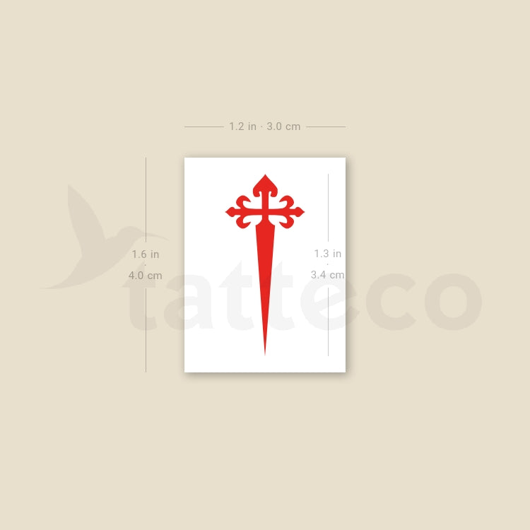 Tatuaje temporal de la Cruz de Santiago - Juego de 3