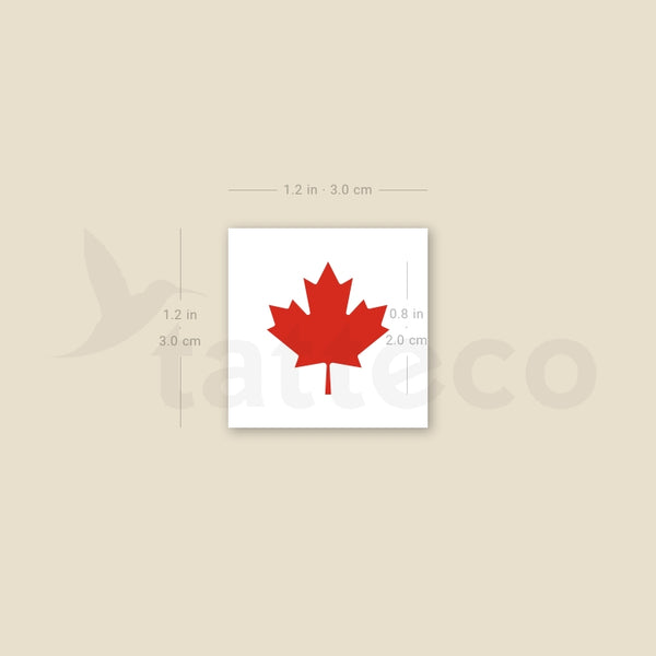 Red Maple Leaf Temporary Tattoo - Set of 3