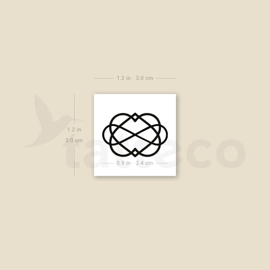 Tatuaje temporal de nudo de amor - Juego de 3