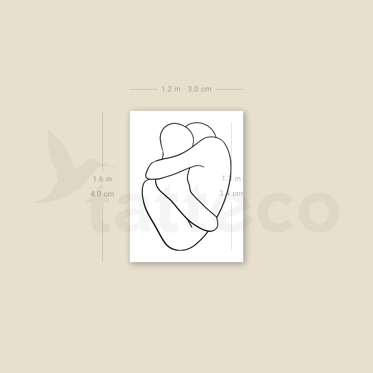 Tatuaje temporal de abrazo anatómico - Juego de 3
