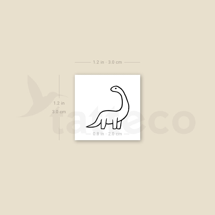 Brontosaurus Temporary Tattoo - Set of 3