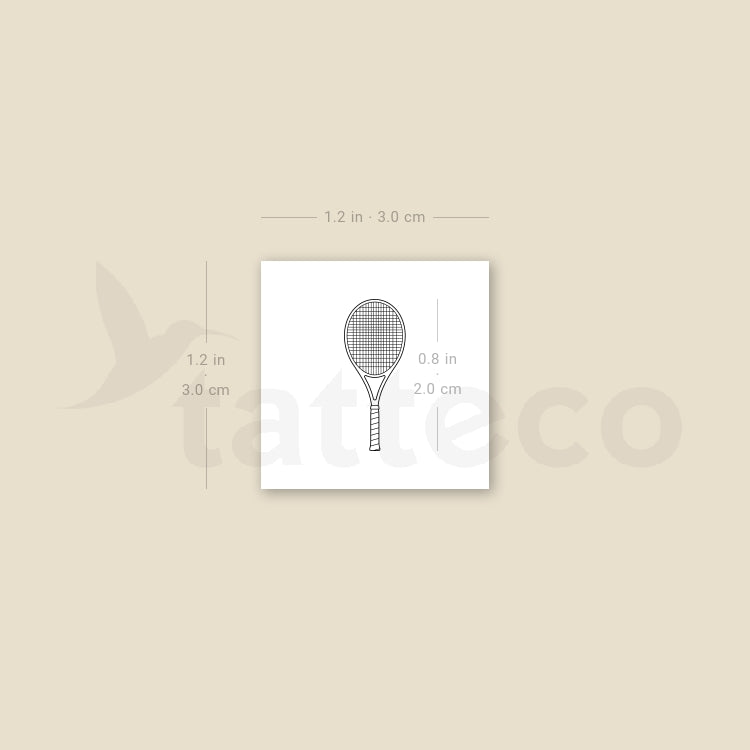 Tennis Raquet Temporary Tattoo - Set of 3