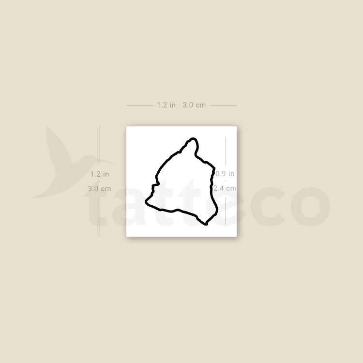 Hawaii Island Map Temporary Tattoo - Set of 3