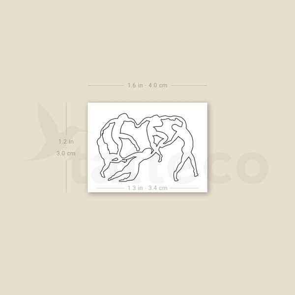 Matisse Dance Outline Temporary Tattoo - Set of 3
