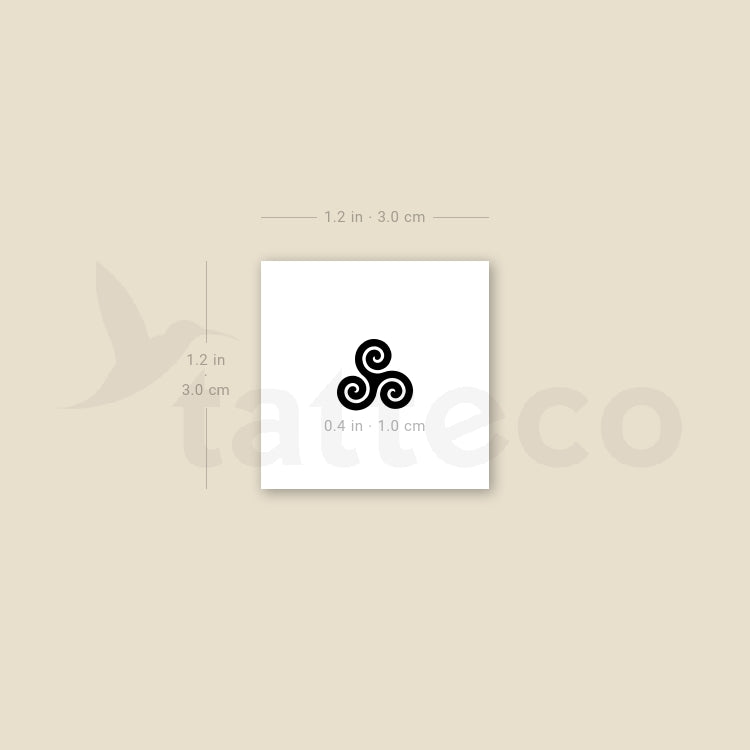 Small Triskelion Temporary Tattoo - Set of 3
