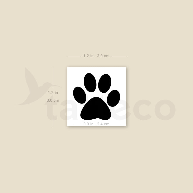 Tatuaje temporal de huella de pata de perro - Juego de 3