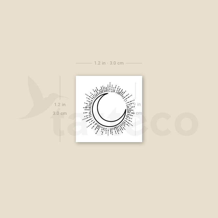 Fine Line Eclipse Temporary Tattoo - Set of 3