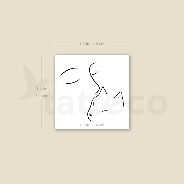 Tatuaje temporal de beso y ronroneo - Juego de 3