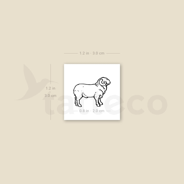 Ram Temporary Tattoo - Set of 3