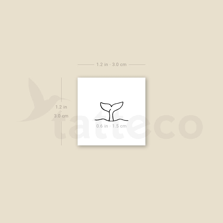 Whale Tail Temporary Tattoo - Set of 3