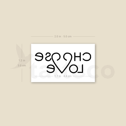 Tatuaje temporal "Elige el amor" - Juego de 3