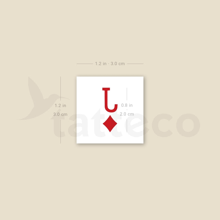 Jack Of Diamonds Temporary Tattoo - Set of 3