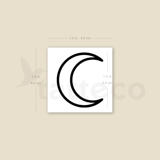 Tatuaje temporal de contorno de media luna - Juego de 3