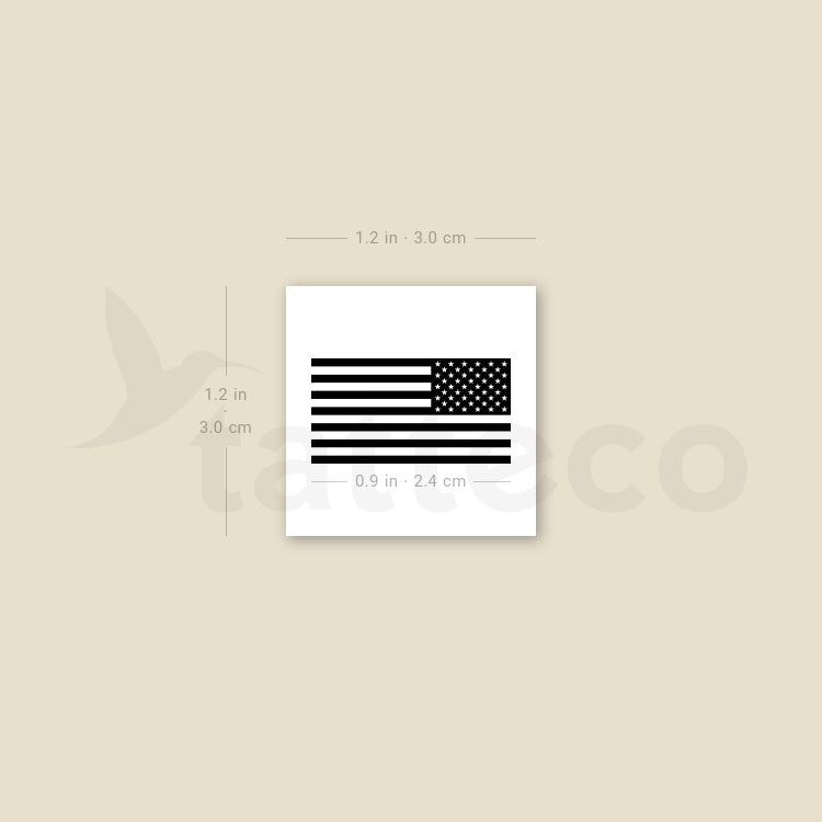 Tatuaje temporal de la bandera negra de EE. UU. (juego de 3)