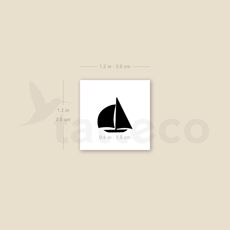 Small Sailboat Temporary Tattoo - Set of 3
