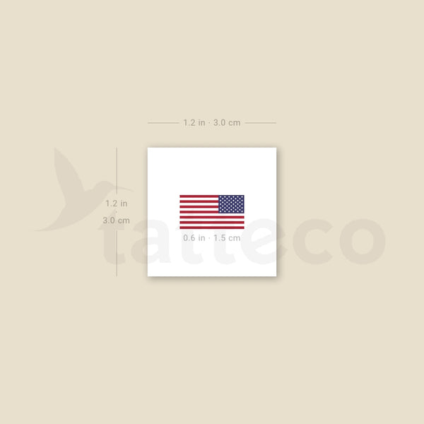 Small USA Flag Temporary Tattoo - Set of 3