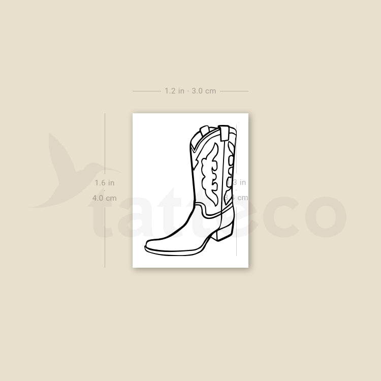 Tatuaje temporal de bota de vaquero - Juego de 3