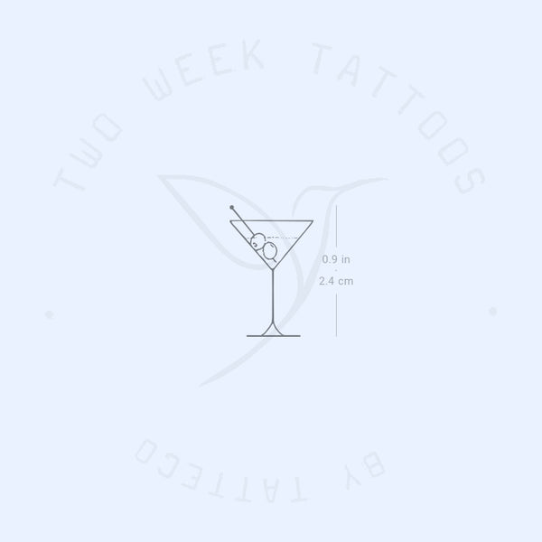 Martini Cocktail Semi-Permanent Tattoo - Set of 2