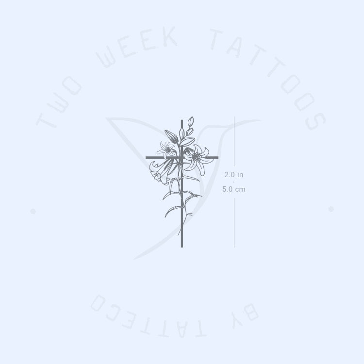 Flower Cross Semi-Permanent Tattoo - Set of 2