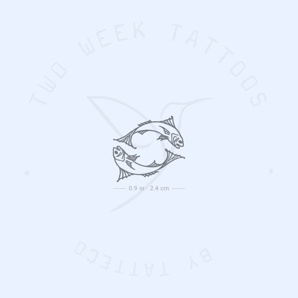 Fish Couple Semi-Permanent Tattoo - Set of 2