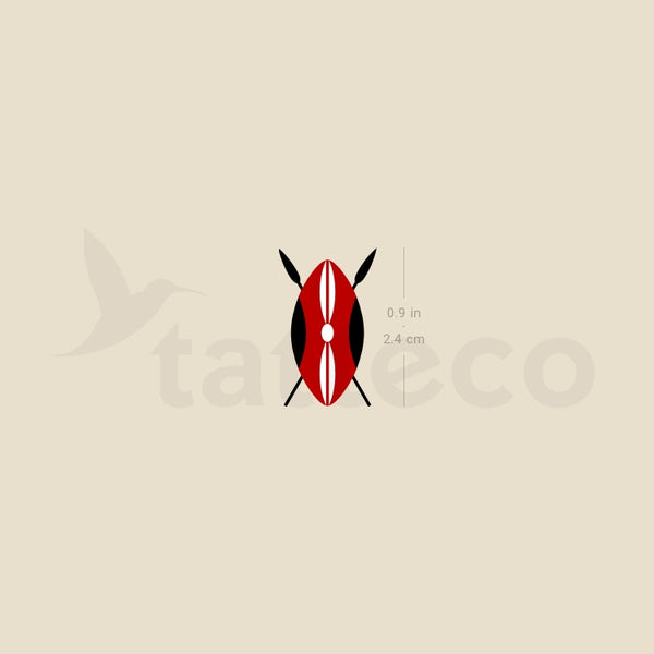 Massai Shield Temporary Tattoo - Set of 3