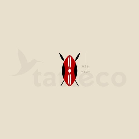 Massai Shield Temporary Tattoo - Set of 3