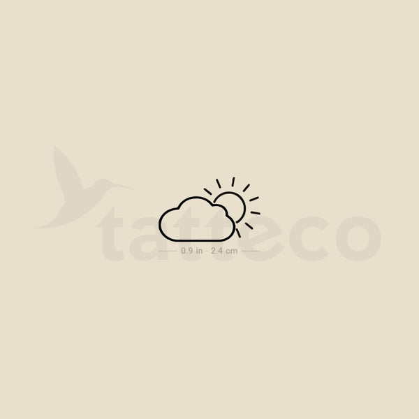Small Cloudy Day Temporary Tattoo - Set of 3