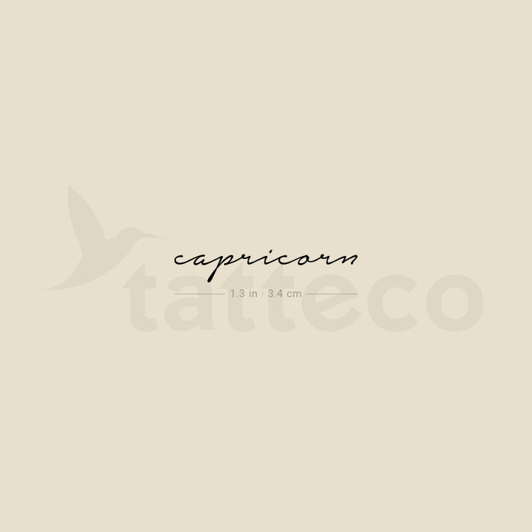 Capricorn Temporary Tattoo - Set of 3