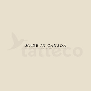 Made In Canada Temporary Tattoo - Set of 3
