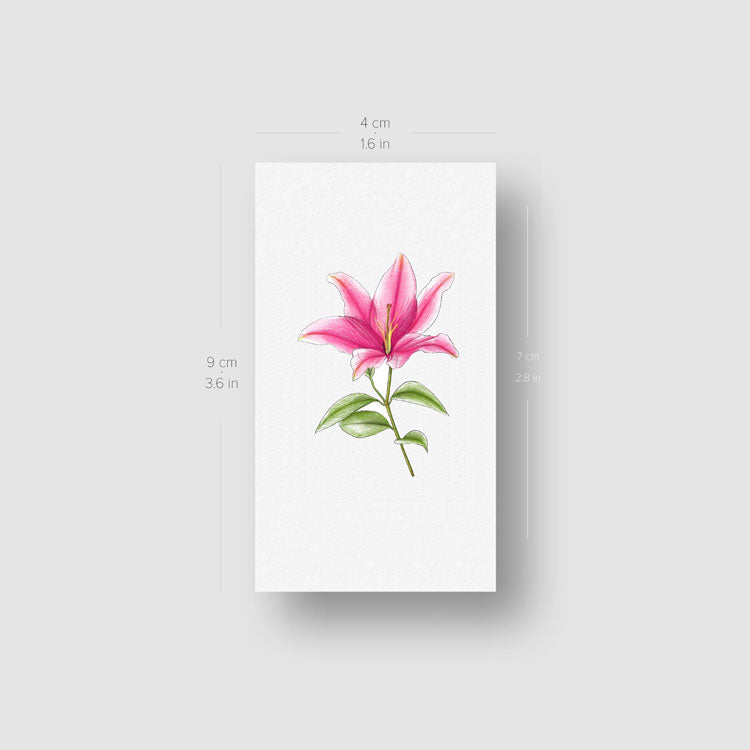 Illustrative Lily Temporary Tattoo - Set of 3