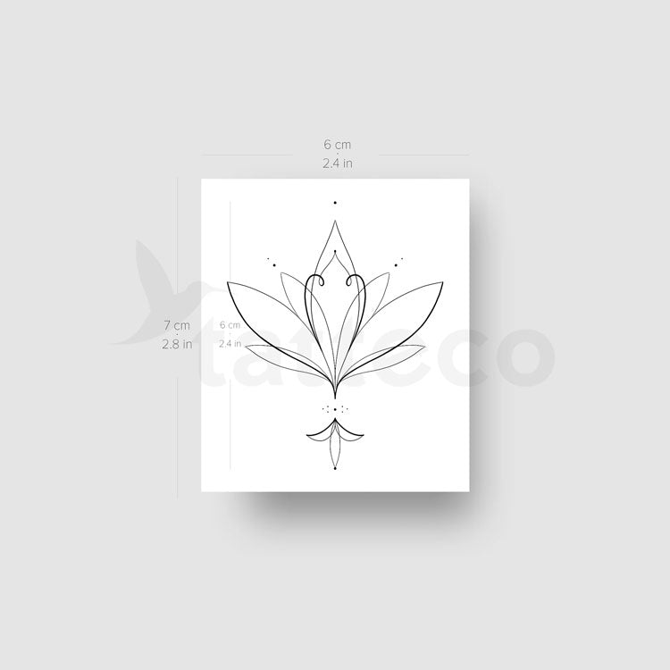 Tatuaje temporal de flor de loto 2 de Harmlessberry (juego de 3)