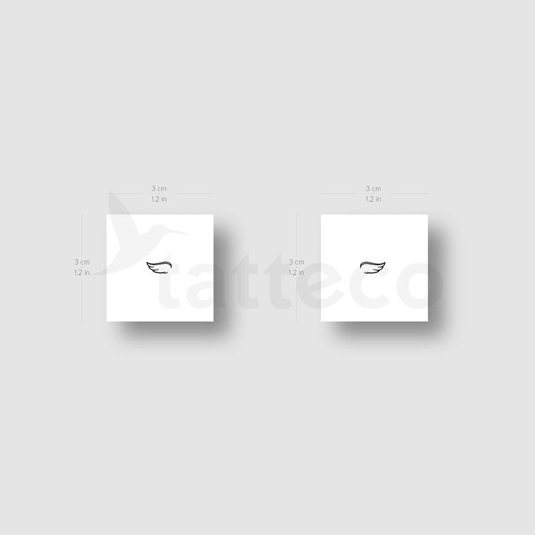 Tiny Pair of Wings Temporary Tattoos - Set of 3+3