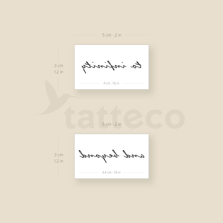 Tatuajes temporales "A juego con el infinito y más allá" - Set de 3+3